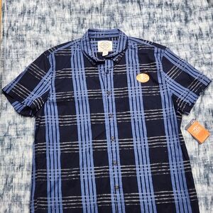 Navy Checkered Men's Casual Shirt